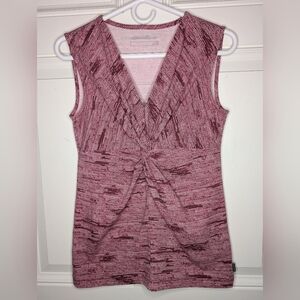 Eddie Bauer Rayon Blend V-Neck Gathered Front Pink Tank Top Women's Size XS
